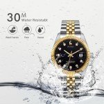 BUREI Men's Gold & Black Automatic Dress Watch