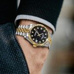 BUREI Men's Gold & Black Automatic Dress Watch