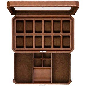 ROTHWELL Leather Watch Box Organizer for Men