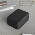Stylish Black Leather Watch Box with 4 Compartments