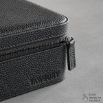 Stylish Black Leather Watch Box with 4 Compartments