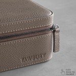 TAWBURY Luxury Leather Travel Watch Case with 6 Compartments
