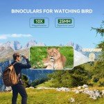 Compact 10x25 Waterproof Binoculars for Kids & Adults