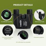 Compact 10x25 Waterproof Binoculars for Kids & Adults
