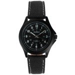 Peugeot Black Aviator Watch with Canvas Strap