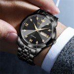 OLEVS Men's Automatic Dress Watch with Diamonds