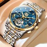 Luxury Blue Gold Stainless Steel Automatic Watch
