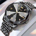 OLEVS Men's Automatic Dress Watch with Diamonds