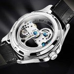 OLEVS Men's Skeleton Automatic Watch - Waterproof Leather
