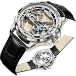 OLEVS Men's Skeleton Automatic Watch - Waterproof Leather
