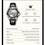 OLEVS Men's Skeleton Automatic Watch - Waterproof Leather