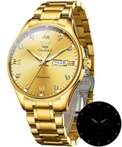 OLEVS Men's Gold Automatic Mechanical Wristwatch