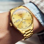 OLEVS Men's Gold Automatic Mechanical Wristwatch