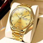 OLEVS Men's Gold Automatic Mechanical Wristwatch