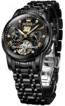 OLEVS Men's Blue Skeleton Mechanical Watch