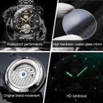 OLEVS Men's Blue Skeleton Mechanical Watch