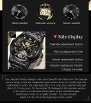 OLEVS Men's Blue Skeleton Mechanical Watch