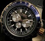 Invicta Aviator Black Silicone Band Men's Watch