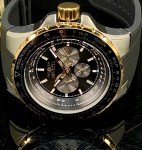 Invicta Aviator Black Silicone Band Men's Watch