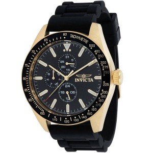 Invicta Men's Aviator Quartz Black Dial Watch