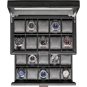 ROTHWELL 20 Slot Leather Watch Box Organizer