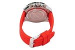 Invicta Aviator 49mm Chronograph Black Dial Red Silicone Band Men's Watch 37631