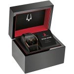 Bulova Latin Grammy Gemini Quartz Rose Gold Stainless Steel Accent with Curved Mineral Crystal and Black Silicone Strap Watch, Ladies