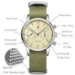 HEMUDU Seagull 1963 Mechanical Mens Watch 40mm, “Special Supply” ST1901 Movement Aviation Chronograph Sapphire Mirror, Military Waterproof Pilot Manual Winding Watches for Men