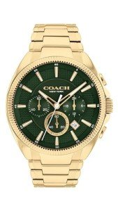 Coach Men’s Gold Steel Strap Analog Watch 14602680