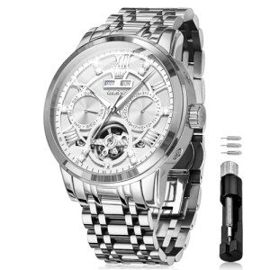 OLEVS Men's Luxury Automatic Skeleton Wrist Watch