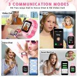 OKYUK Kids 4G SmartWatch with GPS Tracker - Pink