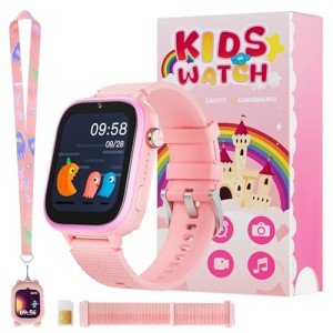 OKYUK Pink 4G Kids Smart Watch with Games