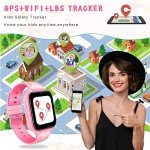OKYUK Kids 4G SmartWatch with GPS Tracker - Pink