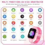 OKYUK Kids 4G SmartWatch with GPS Tracker - Pink