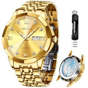 OLEVS Men's Automatic Business Watch - Luxury Gold
