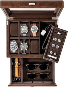TAWBURY Luxury 6 Slot Watch Box for Men