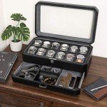 ROTHWELL Luxury 12 Slot Leather Watch Box