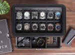 ROTHWELL Luxury 12 Slot Leather Watch Box