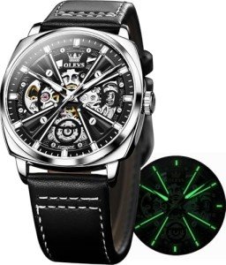 OLEVS Men's Luxury Skeleton Mechanical Watch