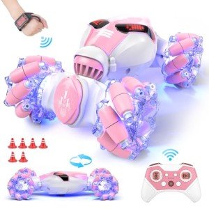 Pink Remote Control Stunt Car with Gesture Sensor