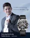 OLEVS Men's Luxury Skeleton Mechanical Watch