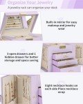 Purple Leather Jewelry Box with Mirror and Drawers