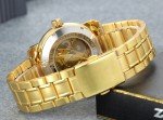Luxury Gold Tone Skeleton Automatic Mechanical Wrist Watch