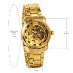 Luxury Gold Tone Skeleton Automatic Mechanical Wrist Watch