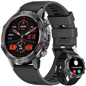 Tactical Bluetooth Smartwatch for Men with Health Monitor