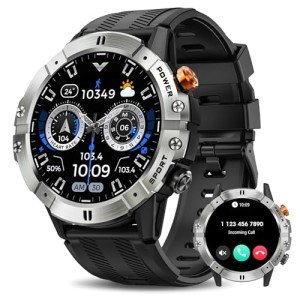 Men's Tactical Smart Watch - Bluetooth, Fitness Tracker