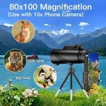High Power Waterproof Monocular with Tripod 10x42