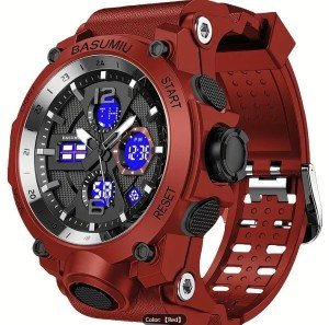 Men's Digital Tactical Sports Watch with Dual Display