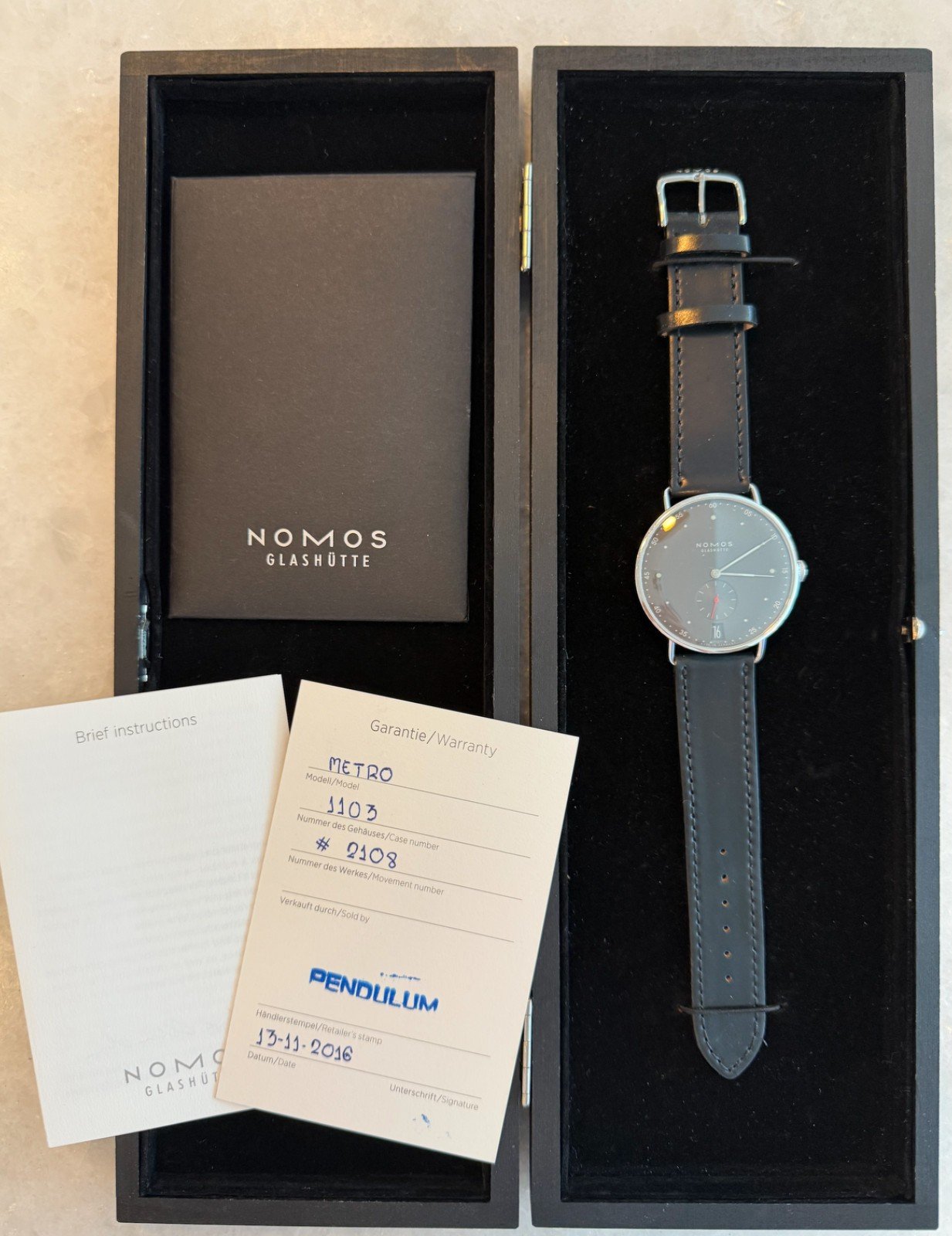 Nomos Glashutte Metro 38 Urban Gray Watch