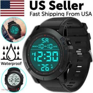 Waterproof Tactical LED Digital Sports Watch for Men